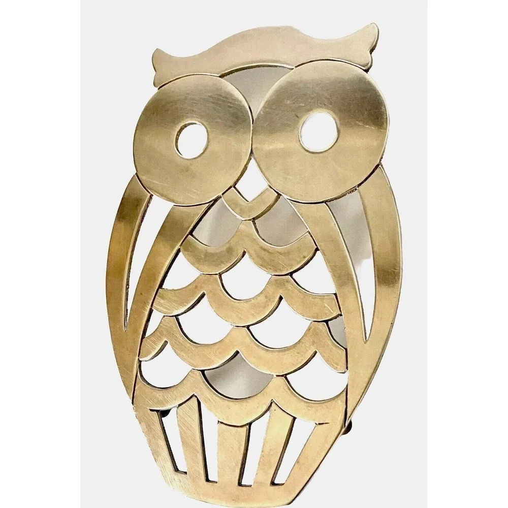 Vintage Owl Trivet F. B. Rogers Zinc Wall Decor MCM Retro USA Nostalgia
